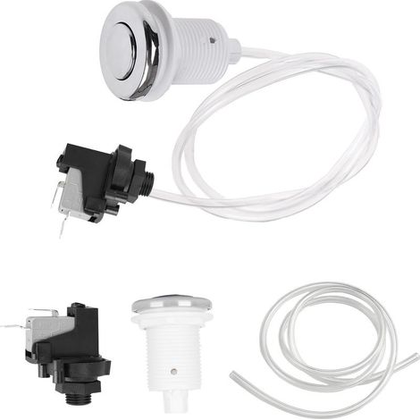 Interruptor pulsador neumático, interruptor pulsador neumático de 250 V para piscinas, spas, hogares, bañeras de hidromasaje, encendido/apagado, botón pulsador de acero para spas y piscinas. (1/5)