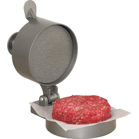 Pressa per hamburger, per hamburger da 11,5 cm di diametro, ideale per hamburger, tortini di granchio, salsicce (da 110 g a 340 g), semplice rivestimento antiaderente in robusto alluminio pressofuso (1/4)