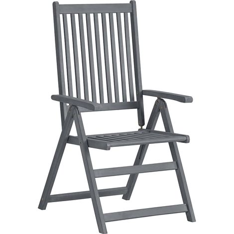 Maison Exclusive - Set da Pranzo da Giardino 7 pz Legno Massello di Acacia Grigio (1/5)