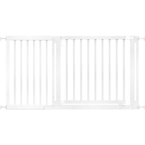 Safetots Wooden Elegance Gate, White, 145cm - 153cm, Pressure Fit Safety Gate, 73cm Extra Wide Doorway, Easy Installation