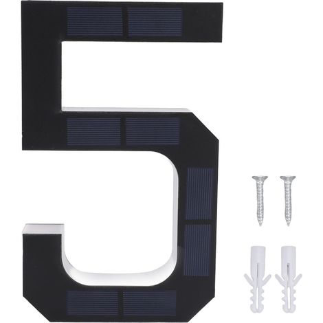 9 pouces solaire LED numéro de maison détection automatique étanche à l'eau adresse extérieure signe lumière Style moderne noir 5 (1/5)