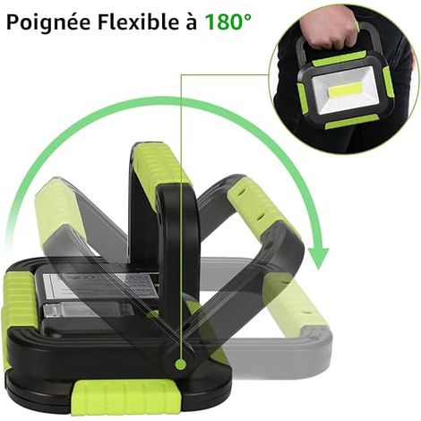 LED Floodlight 3 Modes 3 Modes, USB External Battery, Stand for Construction Sites, Camping and Rescue (1/4)