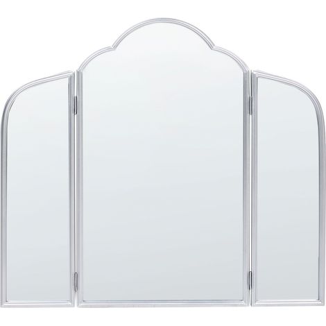 Specchio da tavolo Trifold Due ali laterali pieghevoli Make-up 87 x 77 cm Argento Savilly (1/5)