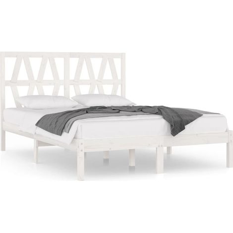 Lit double,Lit adulte,Cadre de lit sans matelas blanc bois massif 120x200 cm CFW1539291 (1/5)