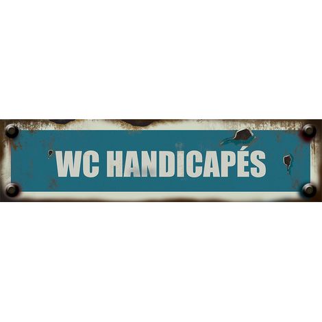 Plaque vintage WC handicapés - Rigide 170x45mm - 4019413
