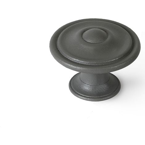 Bouton de meuble  Style classique  Fabriqué en Zamac  Fini gris cendré  Mesures 353526mm  Système de fixation vissé  Comprend des vis M4  2 unités - talla