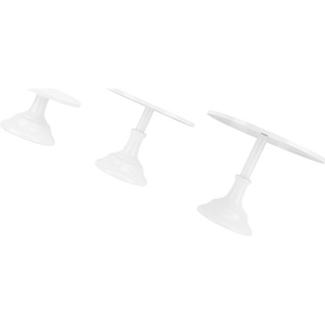 Ensemble de 3 présentoirs à gâteaux en métal blanc de style européen, parfaits pour une fête de fille, un mariage, un anniversaire, une baby shower ou toute autre décoration intérieure. (1/5)