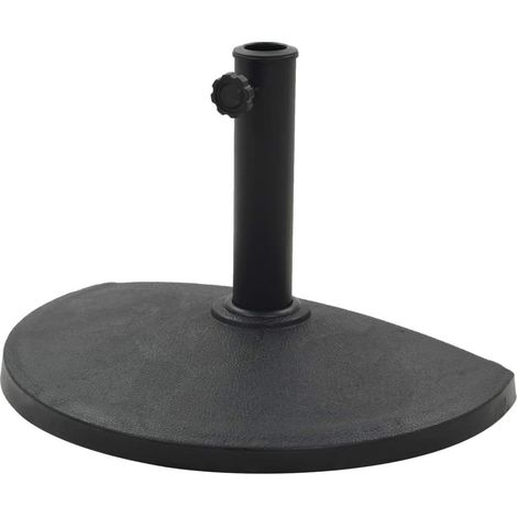 Base semicircular de resina para sombrilla 38 y 48 mm de diámetro 9 kg color negro 2202078 (1/5)