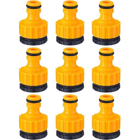 Juego de 9 conectores para grifo de manguera de jardín - Conector de grifo roscado de ABS, para adaptador (1/5)