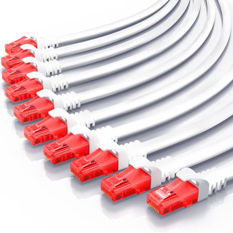 CSL 10x Cat 6 Gigabit Ethernet LAN Kabel - mehrfach geschirmt - UTP Gigabit - 1000 Mbit/s - Patchkabel - Netzwerkkabel - 0,5m