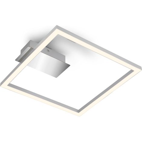 Plafonnier LED Frame, lampe LED de couleur blanc chaud, lampe 14W, lampe de salon, lampe de chambre à coucher, 265x250x45 mm (LxlxH), chrome mat (1/5)