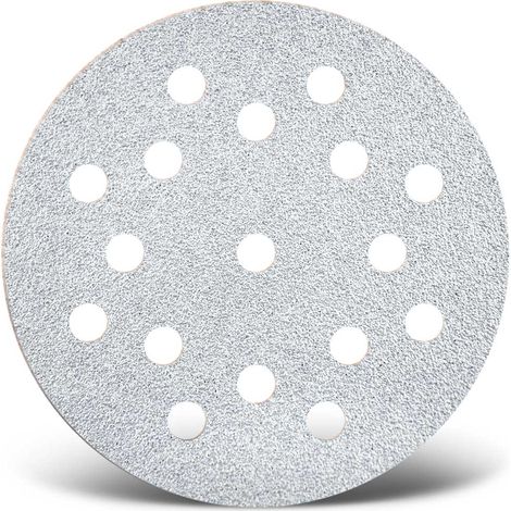 MENZER White Disques abrasifs auto-agrippants, 125 mm, 17 trous, p. Ponceuses excentriques, Corindon normal (Lot de 50) G120 (1/5)