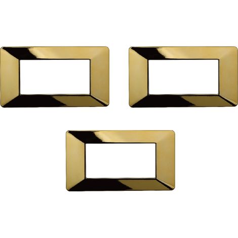gloca Placche Plastica Compatibili Plana (3 Pezzi Oro lucido, 4 Posti) (1/4)