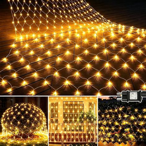 Guirlande Lumineuse 2 Pièces 3x2M 200 LED Filet Lumineux avec Prise  Rideau Lumineux Étanche avec Minuterie 8 Modes pour Lumiere Exterieur Terrasse Jardin Balcon Décoration Noël - Blanc Chaud (1/5)