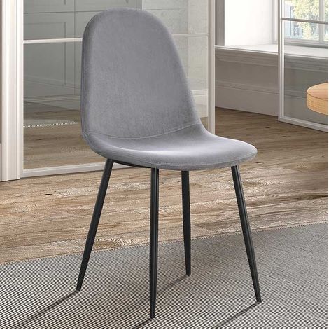 Chaise Valeska velours - gris (1/5)