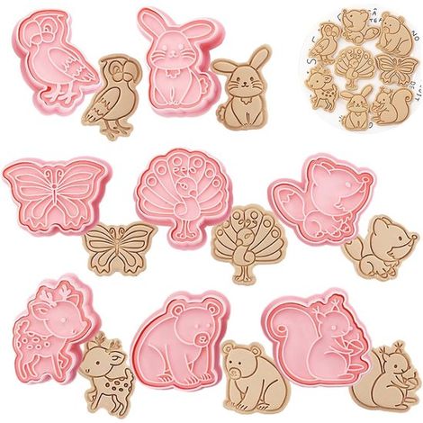 Formine per biscotti a forma di animali per bambini - 8 formine per biscotti a tema cartoni animati (1/5)