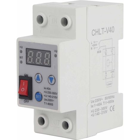 Über- und Unterspannungsschutzgerät mit digitaler Anzeige, einstellbar, automatische Rückstellung, 230 V, 40 A (1/5)
