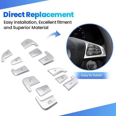Suitable for interior modification of Mercedes-Benz C-Class, GLC, GLE, GLS, GLA, CLA, and CLS, including steering wheel button decoration stickers. (1/4)