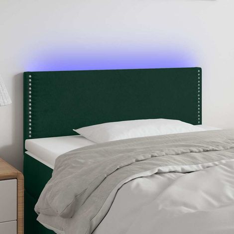 vidaXL Cabecero con LED de terciopelo verde oscuro 80x5x78/88 cm (1/5)