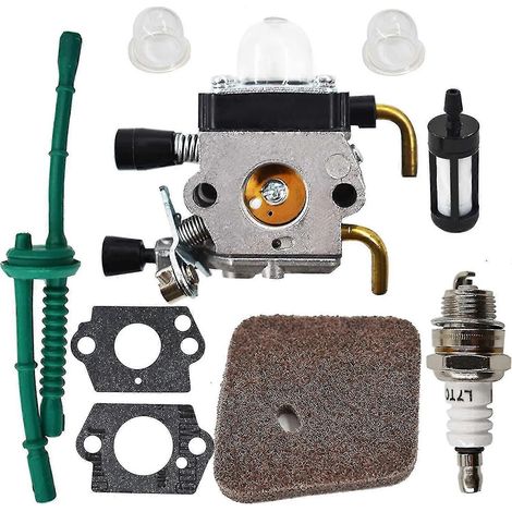 Carburateur de remplacement pour débroussailleuses Stihl FS38, FS45, FS46, FS55, KM55 et FS85, avec joint de filtre à air et à carburant (1/5)