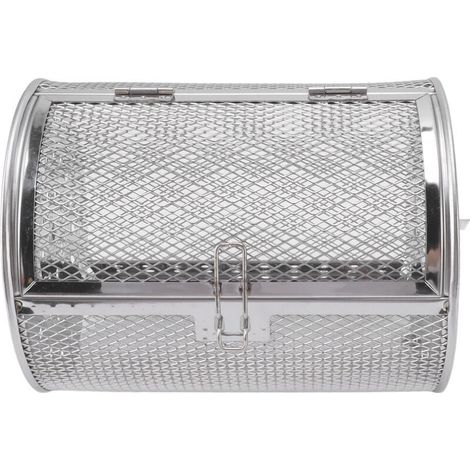 Cage de gril en acier inoxydable Panier de gril roulant, maille ronde de gril de barbecue en acier inoxydable pour légumes de noix séchées aux arachides B