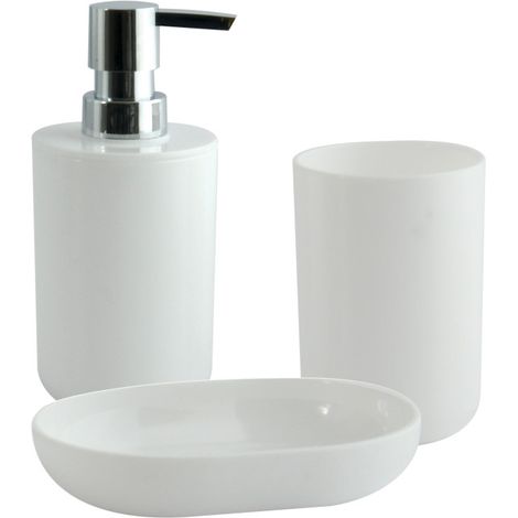 Set de 3 accesorios de baño INAGUA Blanco MSV
