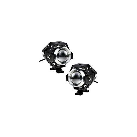 2pcs 125W phare de moto Extra LED phare antibrouillard projecteur de moto 1200LM U5 étanche moto scooter 4 roues
