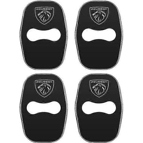 Lot de 4 protections de serrures de portières pour Peugeot 208, 3008, 407, 508, 206, 308 et 307 (accessoires de style auto) Noir (1/5)