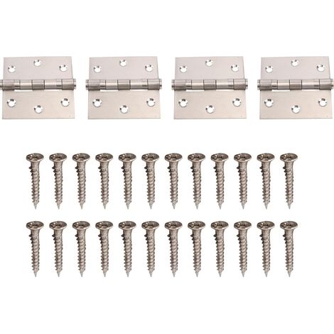 Charnières de portes carrées 4 pièces en inox (1/5)