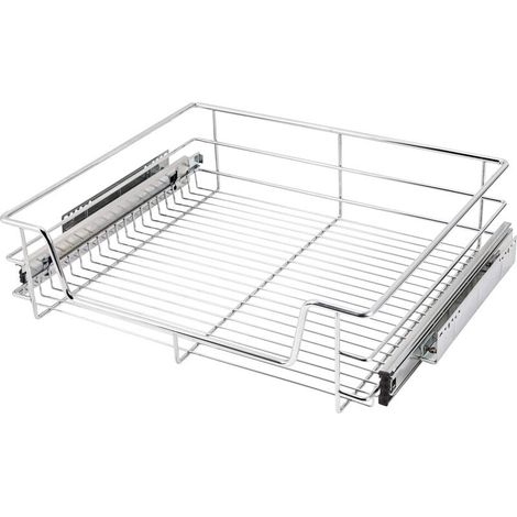 [GEBRAUCHT] B-Ware Teleskopschublade Küchenschrank 60cm Utensilienhalter stabil chrom 10kg (1/2)