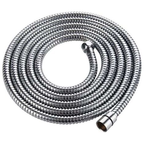 Flexible de douche 3m avec double protection anti-torsion Flexible de douche de haute qualité Tube en acier inoxydable Anti-torsion extrêmement flexible 1/2 pouce chromé (1/4)