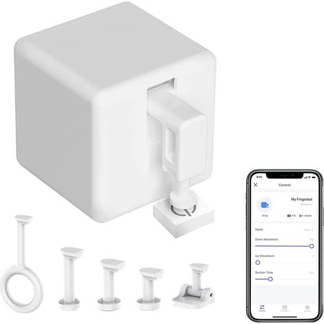 Bouton Smart Switch Pusher : Bluetooth Fingerbot Plus avec kit d'outils pour tous les interrupteurs, contrôle de l'application Tuya, ajouter le hub Bluetooth Tuya pour le rendre compatible avec (1/5)