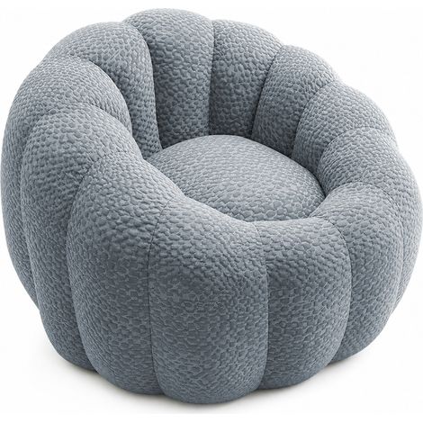 Grauer Bean Bag Sessel in Blütenform 112 x 105 x 74 cm, Polyester, MODENUIT (1/4)
