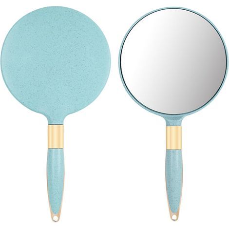 Handspiegel, Kosmetikspiegel, Kosmetikspiegel mit professionellem Griff, für das tägliche Make-up von Frauen, blau (1/5)