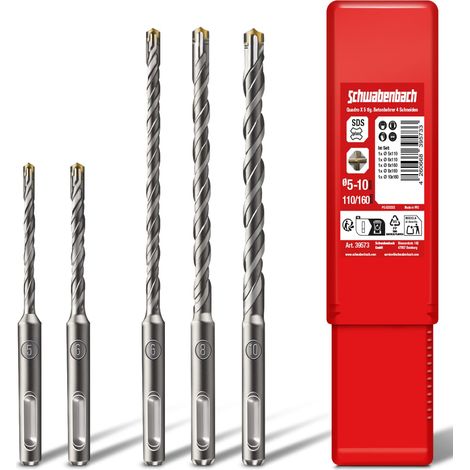 Set de Forets SDS Plus 5 pièces Ø 5/6/8/10mm x 110 (1/5)