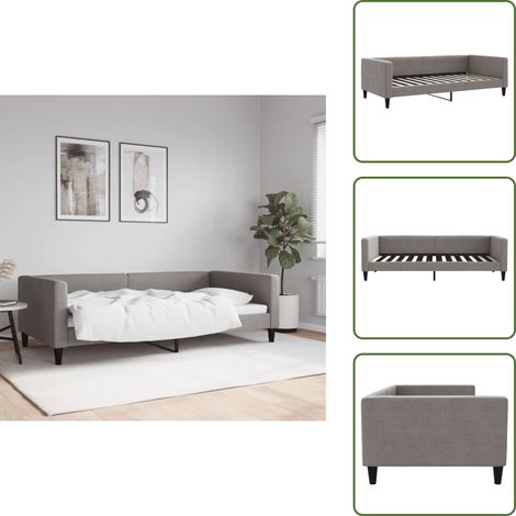 Sofá cama moderno - vidaXL Sofá cama sin colchón tela gris taupe 100x200 cm - Sofá cama con respaldo