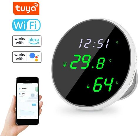 Appareil de mesure numérique portable de la qualité de l'air pour la maison et le bureau, mémoire intégrée enregistrant 12 700 relevés, mesures en temps réel du CO2, de la température et de l'humidité (1/5)