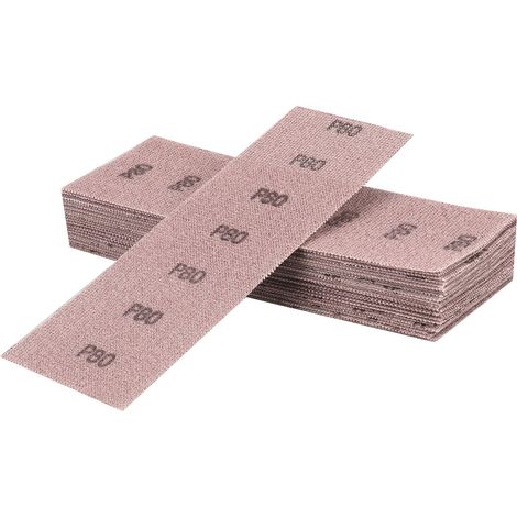 Filet Bande Abrasive 80 X 230mm, 25 Pièces Grille Abrasive Avec Grain P80, Pour Ponçage Manuel, Ponceuse Orbitale Et Bloc De Ponçage Manuel (1/5)