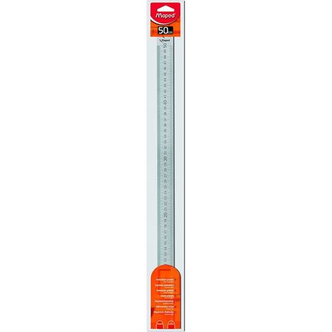Réglet - MAPED - Acier inox - 50 cm - Graduations gravées 2 faces - Mixte