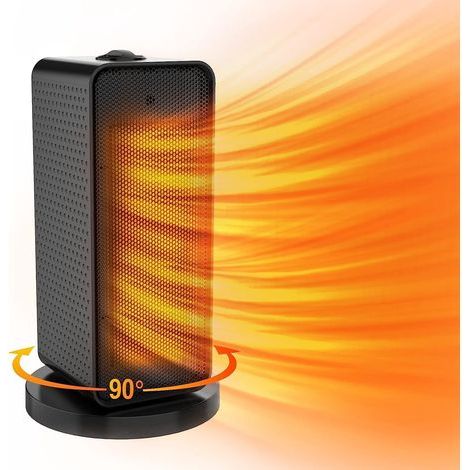 Chauffage d'appoint 1200W, Radiateur Electrique Ceramique 90°Oscillation, Chauffage Electrique 2 Modes de Chauffage, chauffage soufflant Silencieux Avec une Fonction de Protection Contre la Surchauffe (1/5)