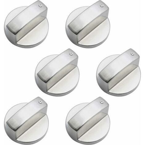 Boutons de Gaz 6mm Boutons de Commande Universels en Métal Bouton Universels Bouton de Poêle Argent Gaz Poêle Boutons pour Four Et Cuisinière à Gaz 6 Pièces (1/5)