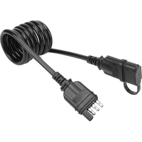 Connecteur 4 broches plat pour remorque, câble plat étanche à spirale, extension de faisceau 4 voies, fil de remorque résistant à l'eau, longueur flexible (1/5)