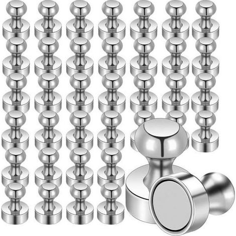 Lot de 30 aimants puissants en néodyme pour réfrigérateurs, tableaux blancs, tableaux magnétiques, bureaux et écoles - Argent (1/5)