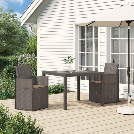Sillas de comedor de jardín 2 pcs Gris Claro y Taupe PP