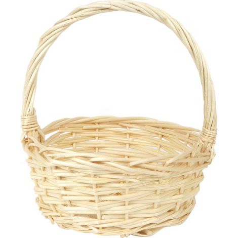 Cestino pasquale naturale per decorazioni pasquali, diametro 21 cm, altezza 24 cm (1/2)