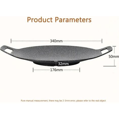 Ensembles de plaques de cuisson pour barbecue et grillades de camping d'extérieur (30/33/36 cm), poêles à griller, marmites à viande, plaques de cuisson en pierre médicale, fournitures de camping, réc