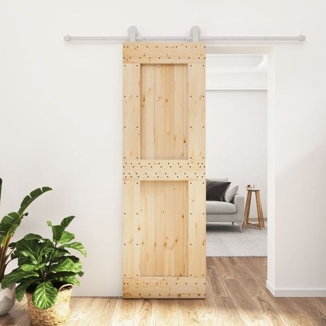 Puerta corredera con herrajes madera maciza de pino 70x210 cm vidaXL (1/5)