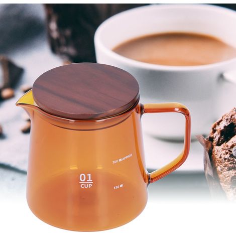 Bouilloire en verre résistant à la chaleur avec couvercle, bouilloire domestique, théière, cafetière, boîte à thé, marron (1/5)
