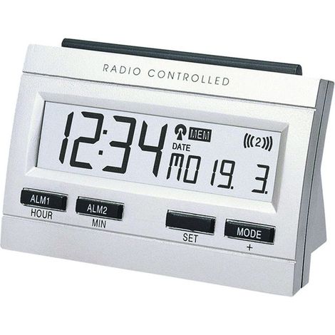 Techno Line 02991 Funk Wecker Silber Alarmzeiten 2