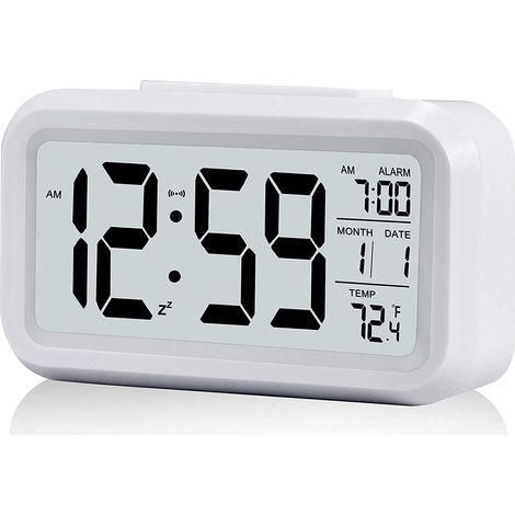 Tinor – Sveglia digitale silenziosa a batteria – Ampio display a LED – Visualizzazione di temperatura e calendario – Design moderno per bambini e adulti (1/5)